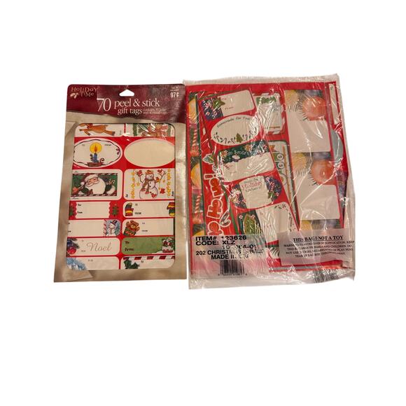 3 Rolls Y2K Vtg Christmas Wrapping Paper 50 sqft Rolls w/ Gift Tags New - Picture 3 of 3